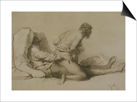 Woman and man making love