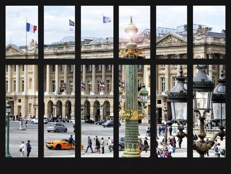 Window View - Urban Street Scene at Place de la Concorde - Paris ...