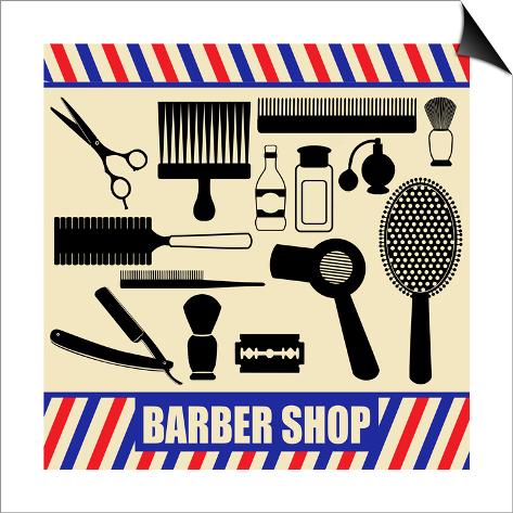 ... sp vintage barber and hairdresser silhouette set posters i12891085 htm