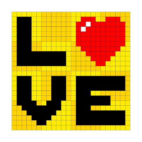 Pixel Love Heart Prints by wongstock at AllPosters.com