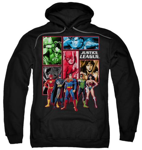 hoodie justice league justice league panels pullover hoodie justice league justice league panels pullover
