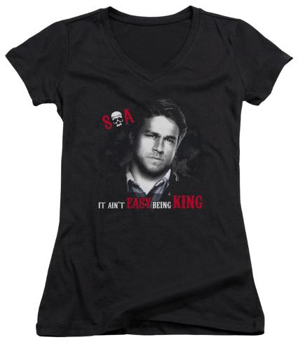 Juniors: Sons Of Anarchy - Being King V-Neck Juniors (Slim) T-Shirt