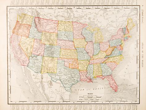 Vintage colored map