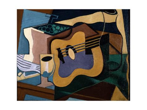 guitar still gris juan october 1920 november print allposters posters frame giclee