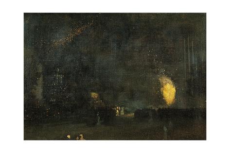 nocturne gold whistler james abbott mcneill fire wheel print frame allposters posters giclee