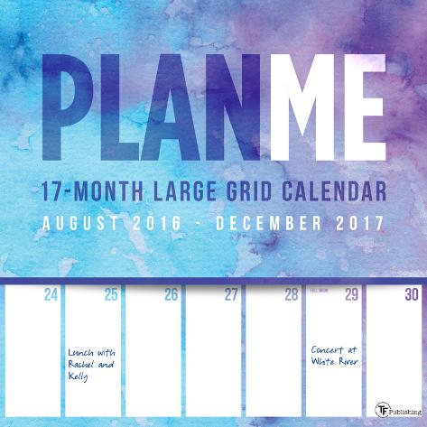 2017 PlanMe Big Grid 17 Month Wall Calendar 2017 PlanMe Big Grid 17 Month Wall Calendar