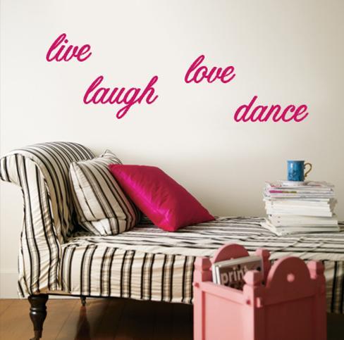 Live Laugh Love Picture Frames on Live  Laugh  Love  Dance   Pink Wall Decal At Allposters Com