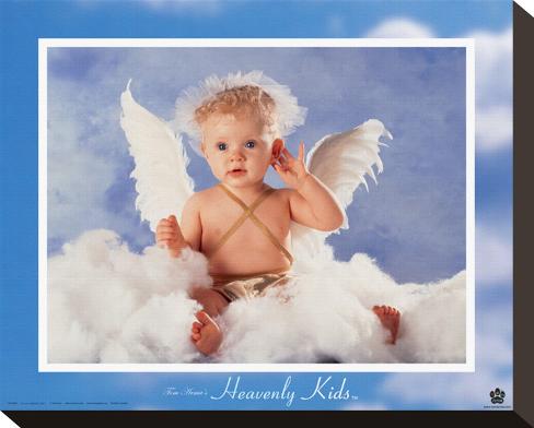 Heavenly Kids, Listen Stretched Canvas Print