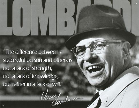 Vince Lombardi Successful Person Quote Sports Tin Sign