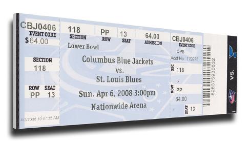Keith Tkachuk 500 NHL Goal Mega Ticket - St Louis Blues Stretched Canvas Print at 0
