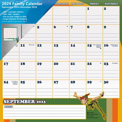 DateWorks 2024 Family Planner Wall Calendar with Reminder Stickers