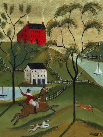 American Folk Art Red Quilt Horse Barn Painting by Cheryl Bartley - Pixels