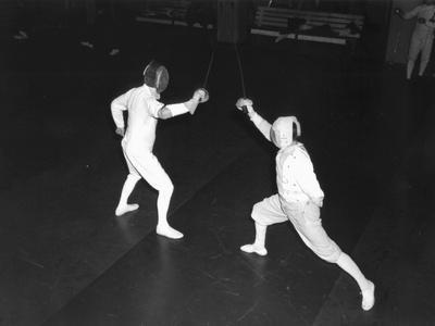 1948 Vintage Sports Poster Fencing Poster Cane Fighting Stick