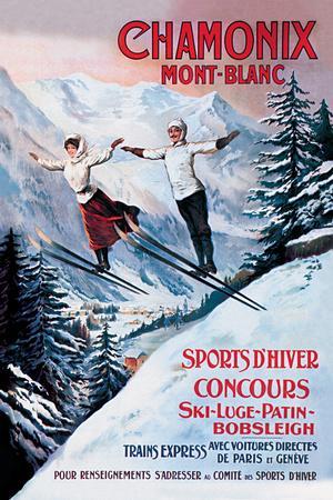 Skiing (Vintage Art) Posters & Wall Prints | AllPosters.com