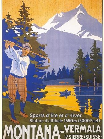 Vintage Travel Poster see America Montana USA