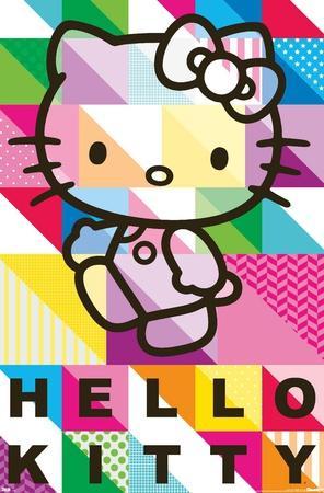 Hello Kitty Poster Do The Splits Poster Wall Art Sticky Poster