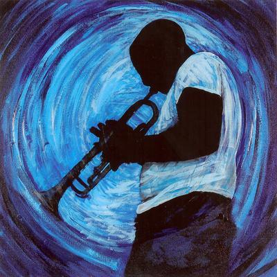 1950s Trumpeter Player Jazz Oil Painting