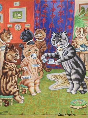 Artwork by Louis Wain Cat study (colour litho) | Poster