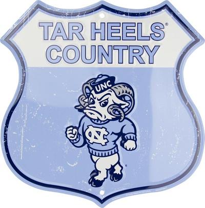 North Carolina Tar Heels Diamond License Plate Tin Sign 6 x 12in