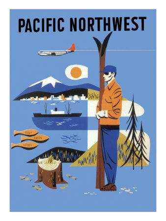 travel poster pacific northwest travel pacific northwest pacific northwest painting pacific northwest poster wall decor