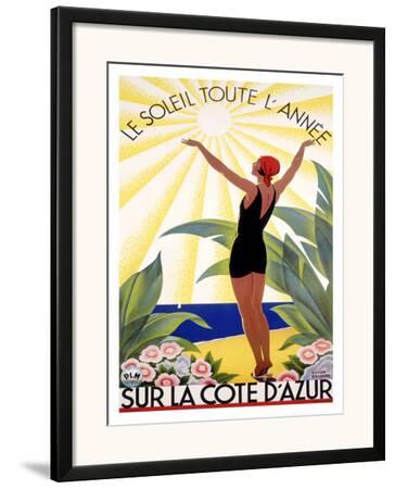 Nathan Visit Cote D/'azur Railway Travel Advert Framed Wall Art Poster