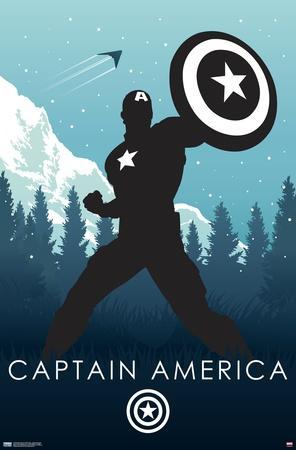 Marvel Comics Captain America Print 40x40cm, Posters et affiches