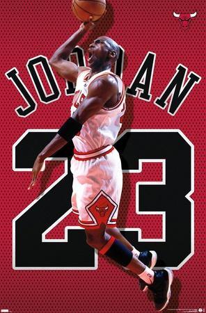 Gallery Pops Michael Jordan - Jersey Number White Wall Art, Black Framed  Version, 12 x 12