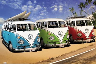 VW BUS COLOR CODES POSTER ART PRINT 18” x 24/" Giclee Volkswagen Van Samba
