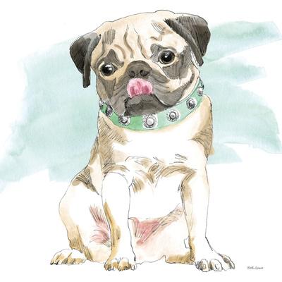 RETRO ART PRINT Pug Snuggler MJ Lew