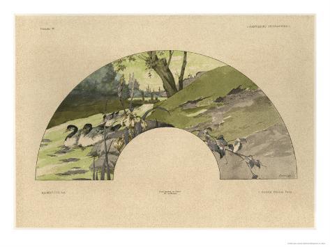Fan, Plate 23, Fantaisies Decoratives, Librairie de l'Art, Paris, 1887 Giclee Print Fan, Plate 23, Fantaisies Decoratives, Librairie de l'Art, Paris, 1887 Giclee Print