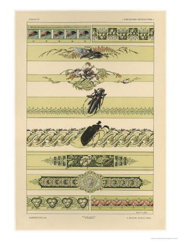 Beetles, Plate 14, Fantaisies Decoratives, Librairie de L'Art, Paris, 1887 Giclee Print Beetles, Plate 14, Fantaisies Decoratives, Librairie de L'Art, Paris, 1887 Giclee Print