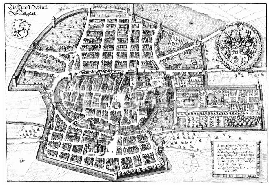 Matthew Merian D A Stuttgart Vogel Plan Review From The South Art Poster Print Posters Allposters Com