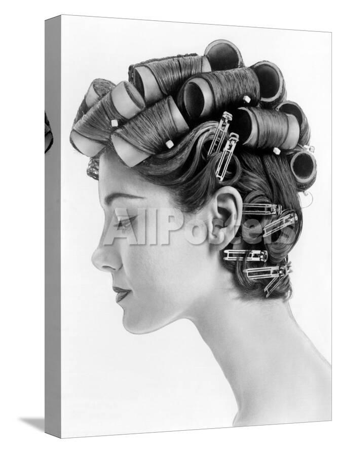 1960s Bouffant Hair Styles Created With Big Rollers And Pin Curls