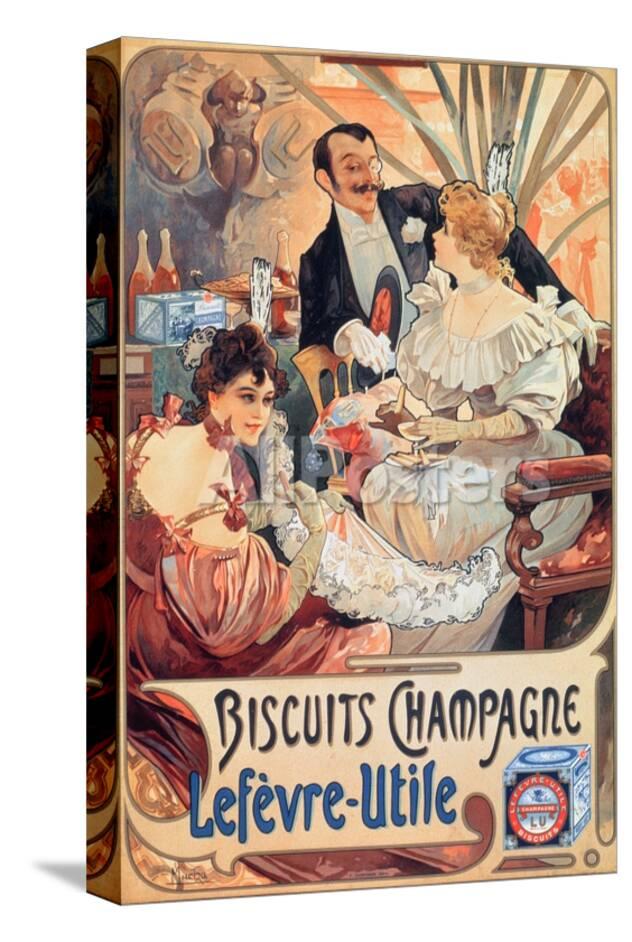 Poster Advertising Lefevre Utile Champagne Biscuits 16 Giclee Print Alphonse Mucha Allposters Com