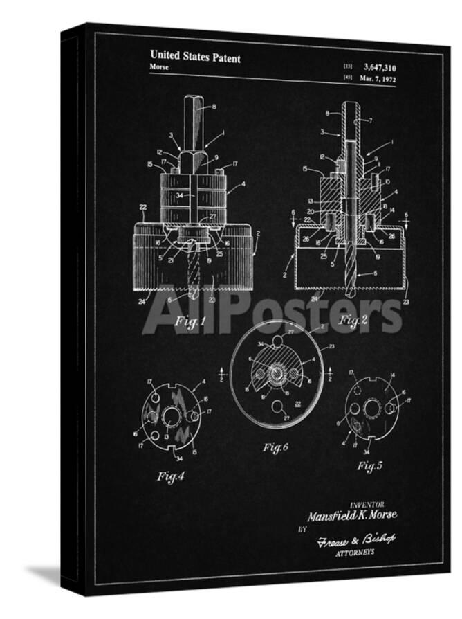Pp880 Vintage Black Hole Saw Patent Poster Giclee Print Cole