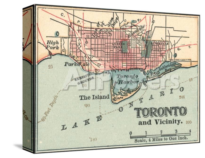 Map Of Toronto C 1900 Maps Giclee Print Encyclopaedia Britannica Allposters Com