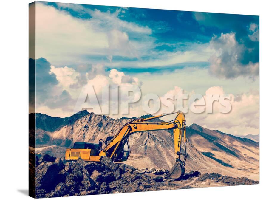 Vintage Retro Effect Filtered Hipster Style Travel Image Of Road Construction In Mountains Himalaya