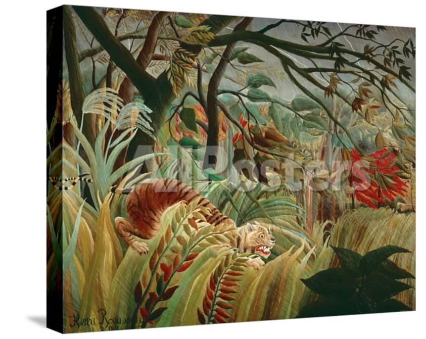 Orage Tropique Avec Un Tigre Tiger In A Tropical Storm 11 Canvas 129 8 X 161 9 Cm Ng 6421 Giclee Print Henri Rousseau Allposters Com