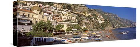 Houses In The Village On A Hill Spiaggia Di Marina Grande Positano Amalfi Coast Italy