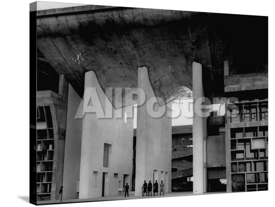 Entrance To Punjab High Court Building Designed By Le Corbusier In The New Capital City Of