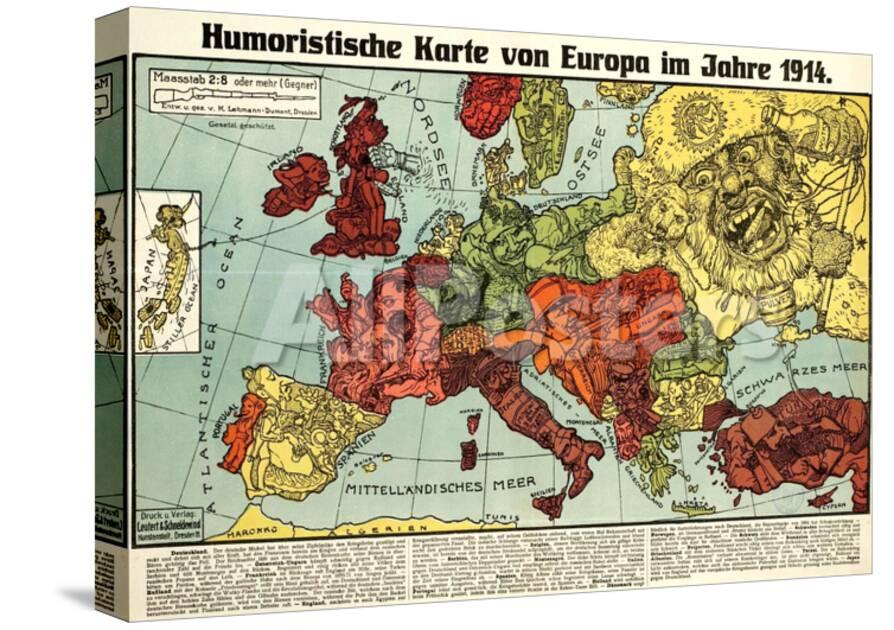 Satirical Map Humoristische Karte Von Europa Im Jahre 1914 Giclee Satirical Map Humoristische Karte Von Europa Im Jahre 1914 Giclee Print By K Lehmann Dumont At Allposters