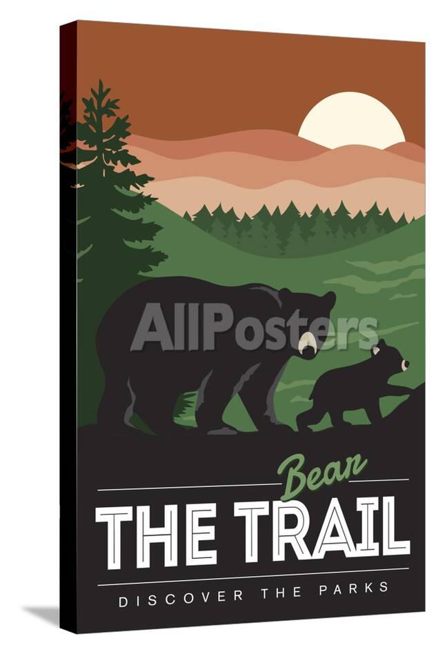 bear the trail bear family discover the parks posters by lantern