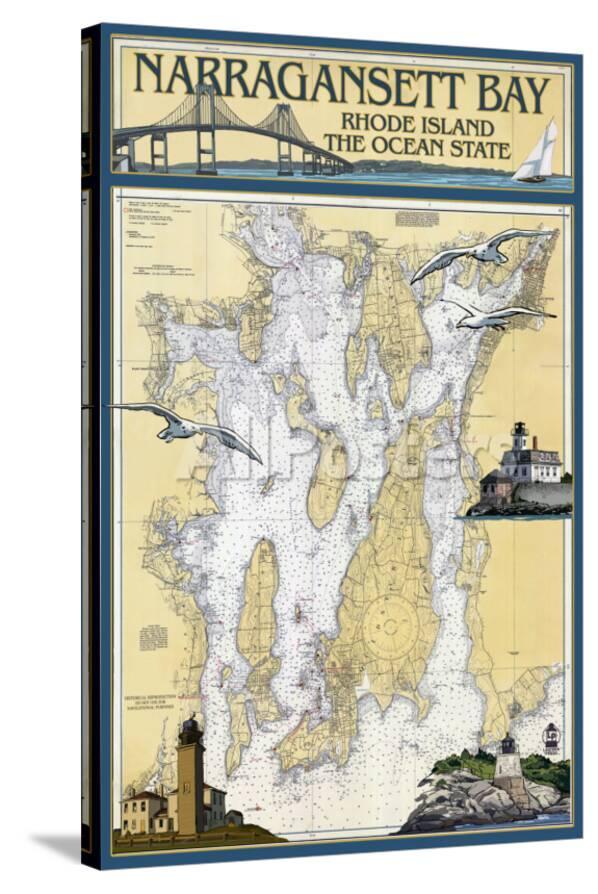 Narragansett Bay Rhode Island Nautical Chart Print By Lantern Press Narragansett Bay Rhode Island Nautical Chart Print By Lantern Press At Allposters
