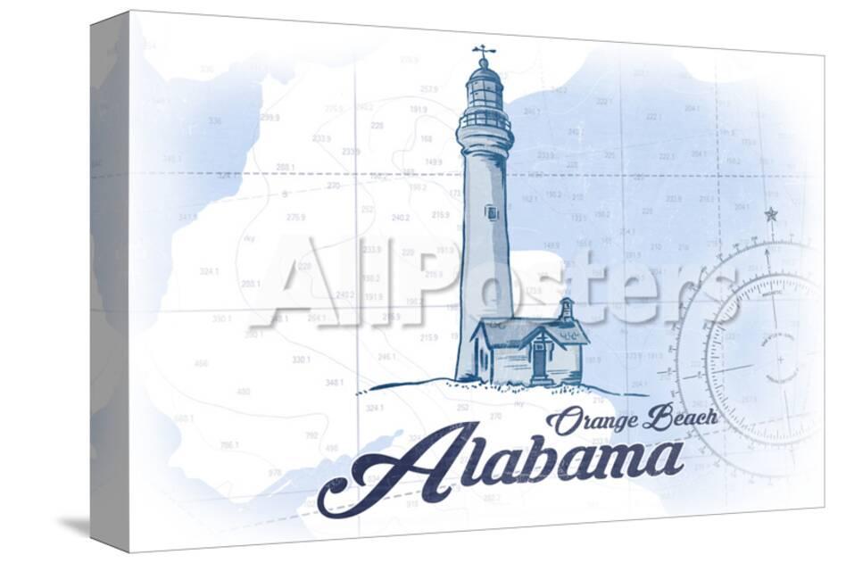Orange Beach Alabama Lighthouse Blue Coastal Icon Prints By Orange Beach Alabama Lighthouse Blue Coastal Icon Prints By Lantern Press At Allposters