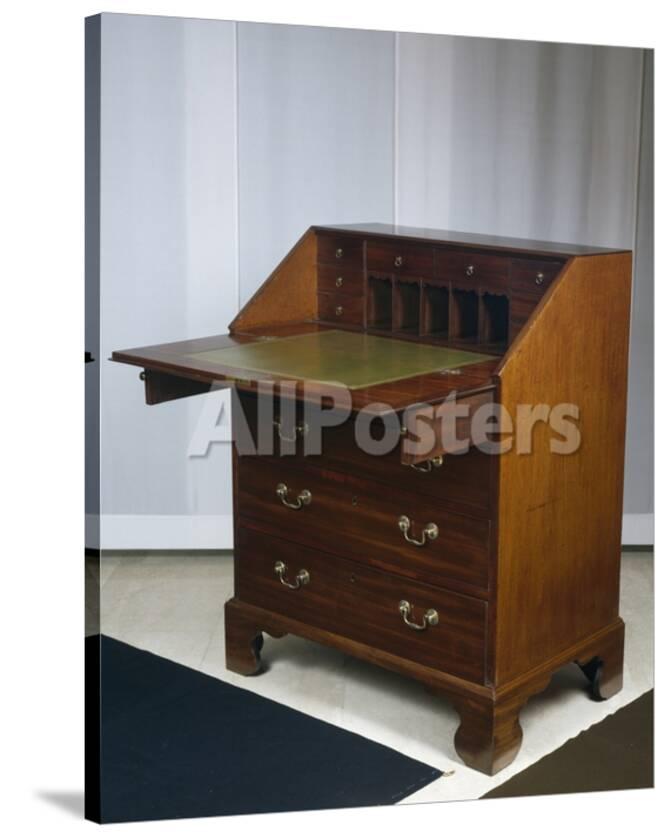 Mahogany Chippendale Style Slant Top Desk Leaf Open United Kingdom Mid 18th Century