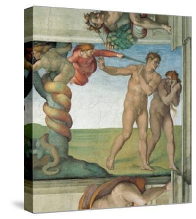 Sistine Chapel Ceiling Adam And Eve Expelled From Eden
