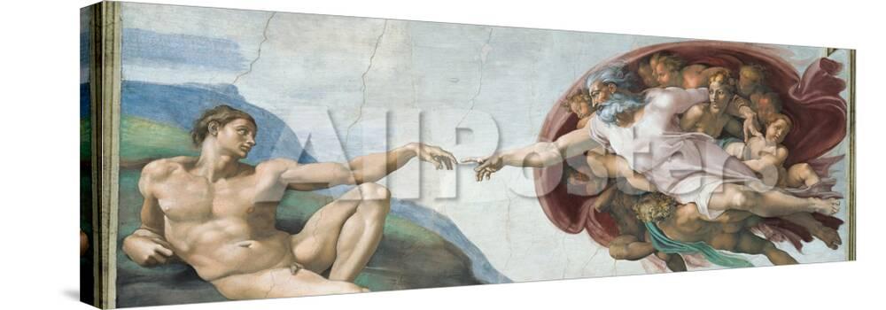 Sistine Chapel Ceiling God To Uches Adam With His Finger Art By
