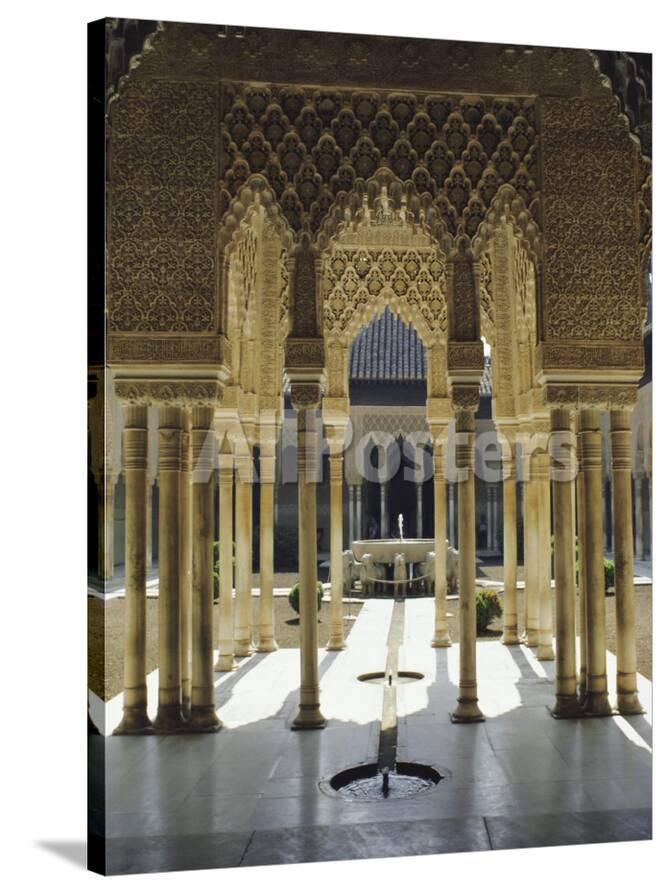 moorish architecture of the court of the lions the alhambra