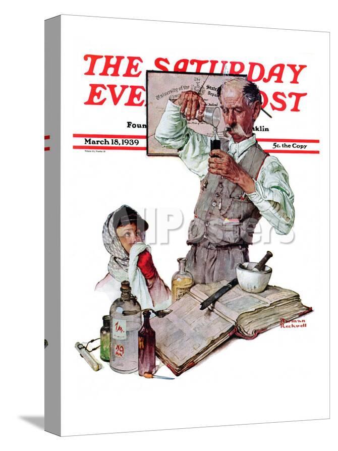 Pharmacist Saay Evening Post Cover March 18 1939 Pharmacist Saay Evening Post Cover March 18 1939