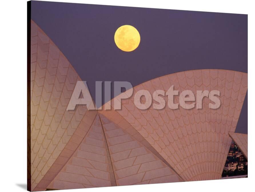 Full Moon Over Sydney Opera House Sydney Australia Photographic